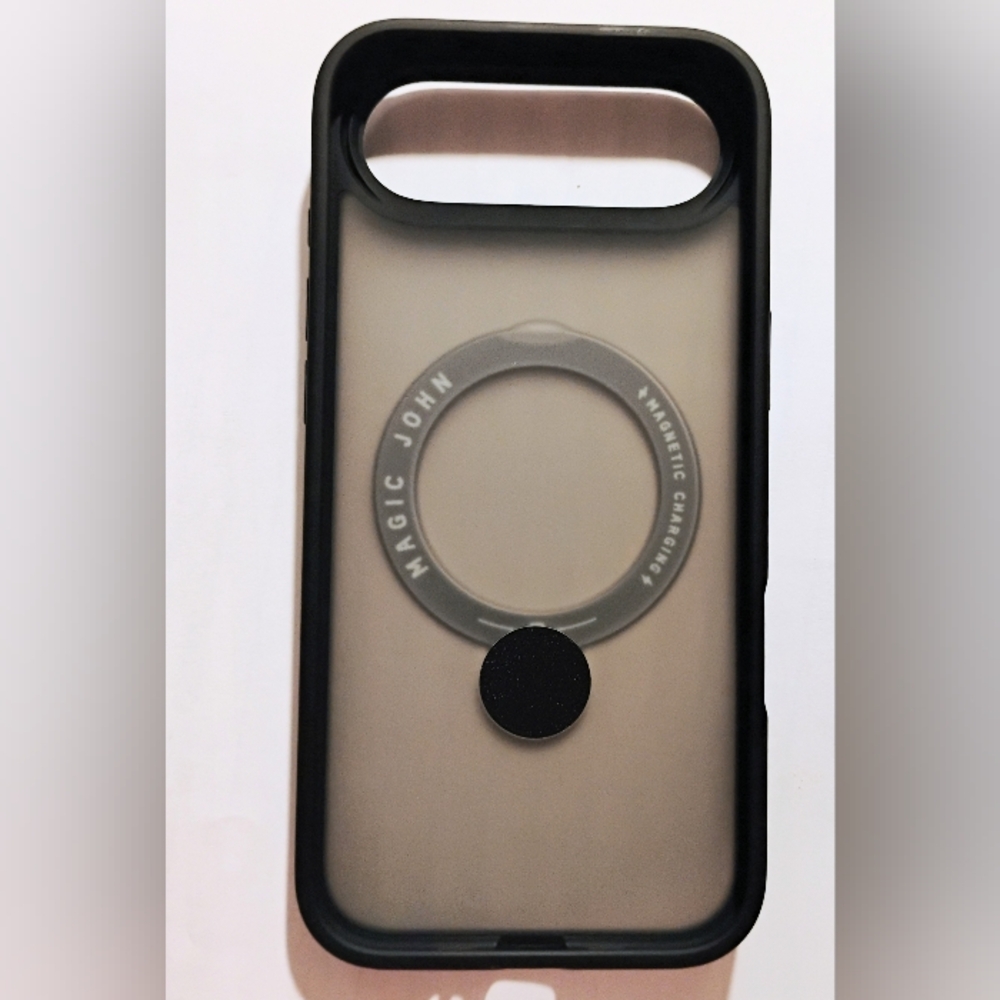 Black and Gray Phone Case with Magnetic Ring